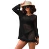 imageBsubseach Women Swimsuit Cover Up Sexy Crochet Tops Bathing Suit Covers Knitted Beach DressBlack