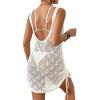 imageBsubseach Womens Crochet Coverups Backless Bikini Bathing Suit Cover Up Summer Knit Beach Tank Dress Vacation ClothesWhite