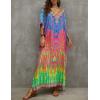 imageBsubseach Kaftan Dresses for Women Plus Swimsuit Cover Up Caftan Loungewear Dress Resort WearGmulticolour Print