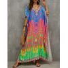 imageBsubseach Kaftan Dresses for Women Plus Swimsuit Cover Up Caftan Loungewear Dress Resort WearGmulticolour Print