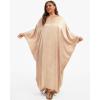 imageBsubseach Women Plus Size Kaftan Dresses Moo Moos for Women Swimsuit Cover Up Swimwear Batwing Satin Caftan Beach DressChampagne