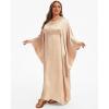 imageBsubseach Women Plus Size Kaftan Dresses Moo Moos for Women Swimsuit Cover Up Swimwear Batwing Satin Caftan Beach DressChampagne