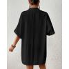 imageBsubseach Cover Ups for Swimwear Women Short Sleeve Beach Swimsuit Coverup Loose Shirt Dress 2025 Vacation OutfitsBlack