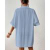 imageBsubseach Cover Ups for Swimwear Women Short Sleeve Beach Swimsuit Coverup Loose Shirt Dress 2025 Vacation OutfitsBlue