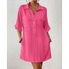 imageBsubseach Cover Ups for Swimwear Women Short Sleeve Beach Swimsuit Coverup Loose Shirt Dress 2025 Vacation OutfitsPink