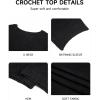 imageBsubseach Crochet Swimsuit Coverup for Women Batwing Sleeve Bathing Suit Swimwear Mesh Knit Tops Vacation OutfitsBlack