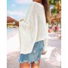 imageBsubseach Crochet Swimsuit Coverup for Women Batwing Sleeve Bathing Suit Swimwear Mesh Knit Tops Vacation OutfitsCream White