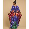 imageBsubseach Kaftan Dresses for Women Batwing Sleeve Beach Cover Up Plus Size Swimsuit Coverup Caftan Loungewear Dark Blue