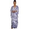 imageBsubseach Kaftan Dresses for Women Floral Printed Plus Size Beach Cover Up Maxi Batwing Sleeves MooMoo Caftan DressBlue Print