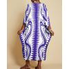 imageBsubseach Kaftan Dresses for Women Geometric Print Caftan Long Beach Swimsuit Cover Up Loungewear DressBlue