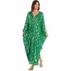 imageBsubseach Kaftan Dresses for Women Plus Size Caftan Batwing Sleeves Beach Cover Up Maxi Beach DressGreen