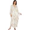 imageBsubseach Kaftan Dresses for Women Plus Size Caftan Batwing Sleeves Beach Cover Up Maxi Beach DressWhite