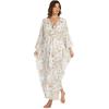 imageBsubseach Kaftan Dresses for Women Plus Size Caftan Batwing Sleeves Beach Cover Up Maxi Beach DressWhite