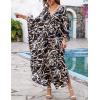 imageBsubseach Kaftan Dresses for Women Plus Size Caftan Dress Print Caftan Beach Cover Up 70s DressBlack Brown