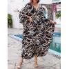 imageBsubseach Kaftan Dresses for Women Plus Size Caftan Dress Print Caftan Beach Cover Up 70s DressBlack Brown