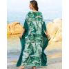 imageBsubseach Kaftan Dresses for Women Plus Size Swimsuit Cover Ups Stripe Print Maxi Beach Caftan Moo Moos DressGreen