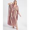 imageBsubseach Kaftan Dresses for Women Sparkly Glitter Batwing Sleeve Kaftan Cover Up Beach Maxi Dress LoungewearGolden