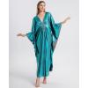 imageBsubseach Kaftan Dresses for Women Sparkly Glitter Batwing Sleeve Kaftan Cover Up Beach Maxi Dress LoungewearGreen