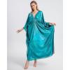 imageBsubseach Kaftan Dresses for Women Sparkly Glitter Batwing Sleeve Kaftan Cover Up Beach Maxi Dress LoungewearGreen