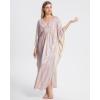 imageBsubseach Kaftan Dresses for Women Sparkly Glitter Batwing Sleeve Kaftan Cover Up Beach Maxi Dress LoungewearMulticolour2