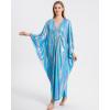 imageBsubseach Kaftan Dresses for Women Sparkly Glitter Batwing Sleeve Kaftan Cover Up Beach Maxi Dress LoungewearMulticolour3