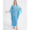 imageBsubseach Kaftan Dresses for Women Sparkly Glitter Batwing Sleeve Kaftan Cover Up Beach Maxi Dress LoungewearMulticolour3