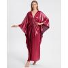 imageBsubseach Kaftan Dresses for Women Sparkly Glitter Batwing Sleeve Kaftan Cover Up Beach Maxi Dress LoungewearRed