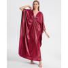 imageBsubseach Kaftan Dresses for Women Sparkly Glitter Batwing Sleeve Kaftan Cover Up Beach Maxi Dress LoungewearRed