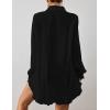 imageBsubseach Long Sleeve Swimsuit Coverup for Women Button Down Bathing Suit Cover Up Shirt Casual Beach Dress Black SBlack
