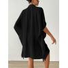 imageBsubseach Swimsuit Coverup for Women Lapel Collar Bathing Suit Cover Up for Swimwear Button Down Beach Shirt DressesBlack