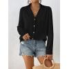 imageBsubseach Swimsuit Coverup for Women Long Sleeve Bathing Suit Cover Up Blouse Button Down Shirt Dress Beach Vacation ClothesBlack