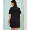 imageBsubseach Terry Cloth Cover Up  Women 2025 Zipper Swimsuit Coverup Hooded Swim Robes Beach Coverups with PocketsBlack