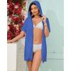 imageBsubseach Terry Cloth Cover Up  Women 2025 Zipper Swimsuit Coverup Hooded Swim Robes Beach Coverups with PocketsBlue
