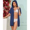imageBsubseach Terry Cloth Cover Up  Women 2025 Zipper Swimsuit Coverup Hooded Swim Robes Beach Coverups with PocketsNavy Blue