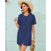 imageBsubseach Terry Cloth Cover Up  Women 2025 Zipper Swimsuit Coverup Hooded Swim Robes Beach Coverups with PocketsNavy Blue