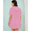 imageBsubseach Terry Cloth Cover Up  Women 2025 Zipper Swimsuit Coverup Hooded Swim Robes Beach Coverups with PocketsPink