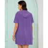 imageBsubseach Terry Cloth Cover Up  Women 2025 Zipper Swimsuit Coverup Hooded Swim Robes Beach Coverups with PocketsPurple