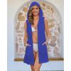 imageBsubseach Terry Cloth Cover Up  Women Hooded Swimsuit Coverup Zipper Beach Coverups Sleeveless Swim Robes with PocketsDark Blue
