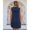 imageBsubseach Terry Cloth Cover Up  Women Hooded Swimsuit Coverup Zipper Beach Coverups Sleeveless Swim Robes with PocketsNavy Blue