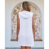 imageBsubseach Terry Cloth Cover Up  Women Hooded Swimsuit Coverup Zipper Beach Coverups Sleeveless Swim Robes with PocketsWhite