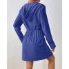 imageBsubseach Terry Cloth Cover Up  Women Zip Up Long Sleeve Swimsuit Coverup Hooded Bath Robes with PocketsBlue