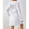 imageBsubseach Terry Cloth Cover Up  Women Zip Up Long Sleeve Swimsuit Coverup Hooded Bath Robes with PocketsWhite