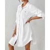 imageBsubseach Terry Cloth Swim Cover Up for Women Cotton Bathing Suit Coverup Button Down Beach Shirt Robes with PocketsWhite