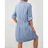 imageBsubseach Women Denim Shirt Dress Long Sleeve Button Down Casual Shirt Dresses with PocketsLight Blue