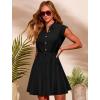 imageBsubseach Women Summer Dresses 2025 Sleeveless Linen Mini Short Dress Button Down Shirt Sundress Cotton Casual DressBlack