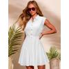 imageBsubseach Women Summer Dresses 2025 Sleeveless Linen Mini Short Dress Button Down Shirt Sundress Cotton Casual DressWhite
