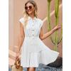 imageBsubseach Women Summer Dresses 2025 Sleeveless Linen Mini Short Dress Button Down Shirt Sundress Cotton Casual DressWhite