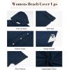 imageBsubseach Womens Swimsuit Cover Up Shirt Button Down Short Sleeve Bathingsuit Coverups Hooded Beach Coverup With PocketsNavy Blue