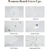 imageBsubseach Womens Swimsuit Cover Up Shirt Button Down Short Sleeve Bathingsuit Coverups Hooded Beach Coverup With PocketsWhite