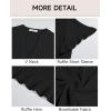 imageBsubseach Womens Swimsuit Cover Up Shirt Ruffle Short Sleeve Bathing Suit Coverups V Neck Flowy Ruffled Beach Bikini DressBlack